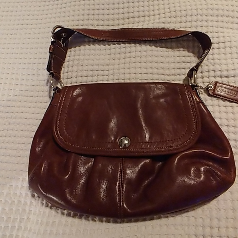 Vintage Coach Brown Leather Shoulder Purse